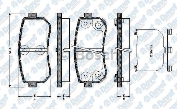 FREN BALATASI ARKA WVA 24320 HYUNDAI ACCENT ERA 07-11 I20 08-15  I30 07-12 IX20 10-> IX35 10-> SONATA 10-14 CEED 06-12 CERATO 08-> RIO 05-> SPORTAGE 04-11