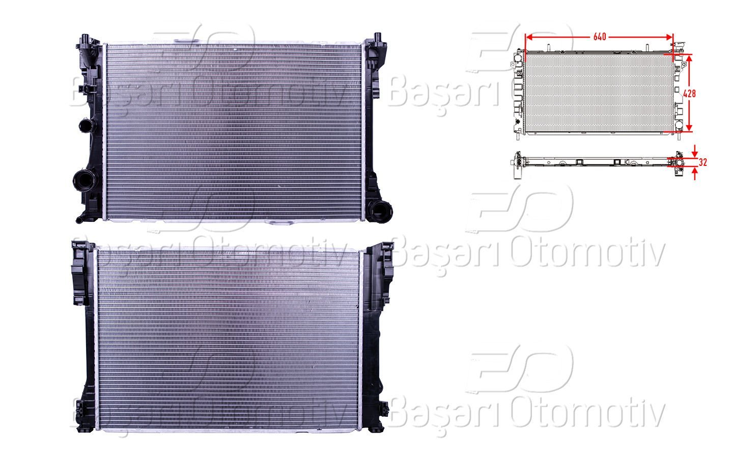 SU RADYATORU BRAZING MT 640X428X32 | MERCEDES-BENZ E-SERISI (W212) E200 CDI-E220 CDI-E250 CDI 09-16/ CLS (C218) 220 CDI-250 CDI 14-17/ SLK (R172) 200-250 CDI 15> | WISCO