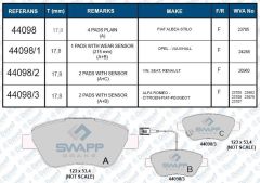 FREN BALATASI ON LINEA 1.3 -STILO-BRAVO-SIENA-PALIO-ALBEA 1.2-1.4-1.6-1.9D MULTIJET 10-01-> DOBLO WVA 24288 FISSIZ-SACLI
