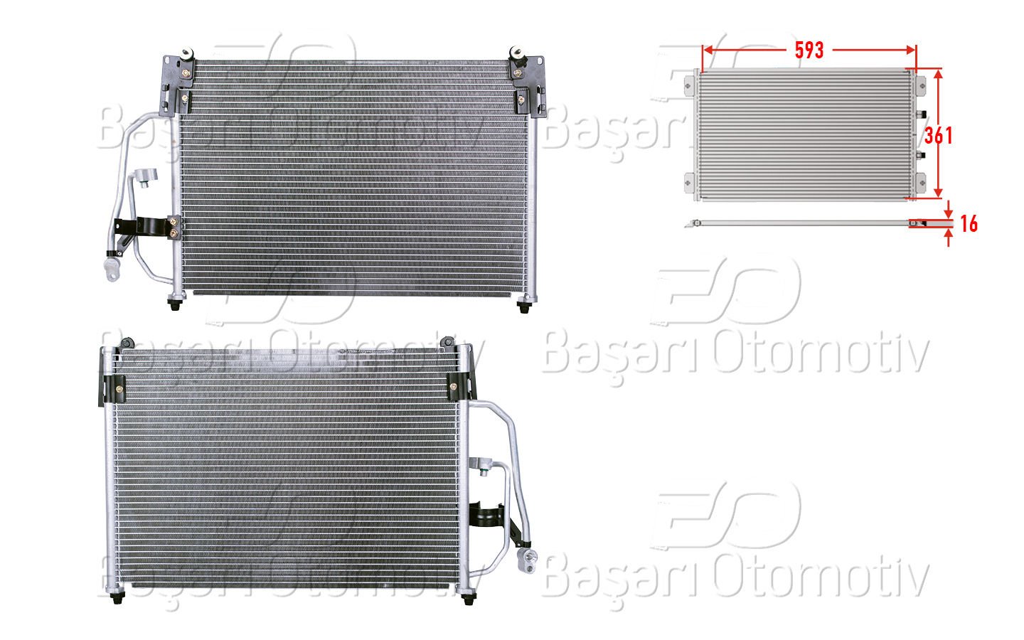 KLIMA RADYATORU 593X361X16 | DAEWOO LANOS 97> | WISCO