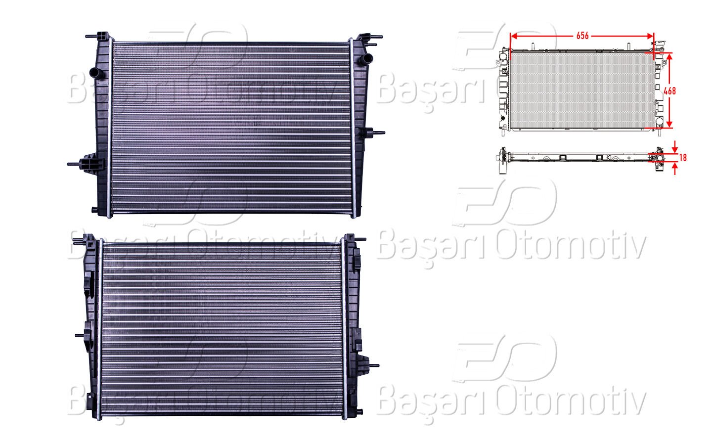 SU RADYATORU MEKANIK MT-AT 656X468X18 | RENAULT FLUENCE MEGANE 3 1.6 08 >21410-0067R | ECOPARTS