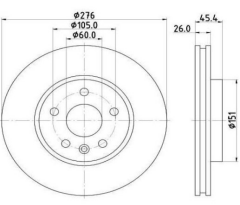 ON FREN DISK AYNASI ASTRA K 15=> / ASTRA J 09-16 / AVEO 11=> / CRUZE 09=> 276-5 15'' JANT