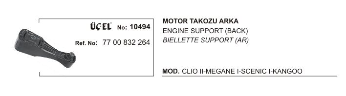 MOTOR ASKI TAKOZU ARKA MEGANE-I 1.4 16V-1.6 16V-CLIO II-KANGOO 98=> 1.2 16V 1383