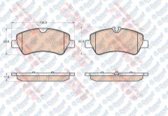 ARKA FREN BALATASI TRANSIT CUSTOM V362 - V347-V348 2.2TDCI 12/>ARKA TEK TEKER