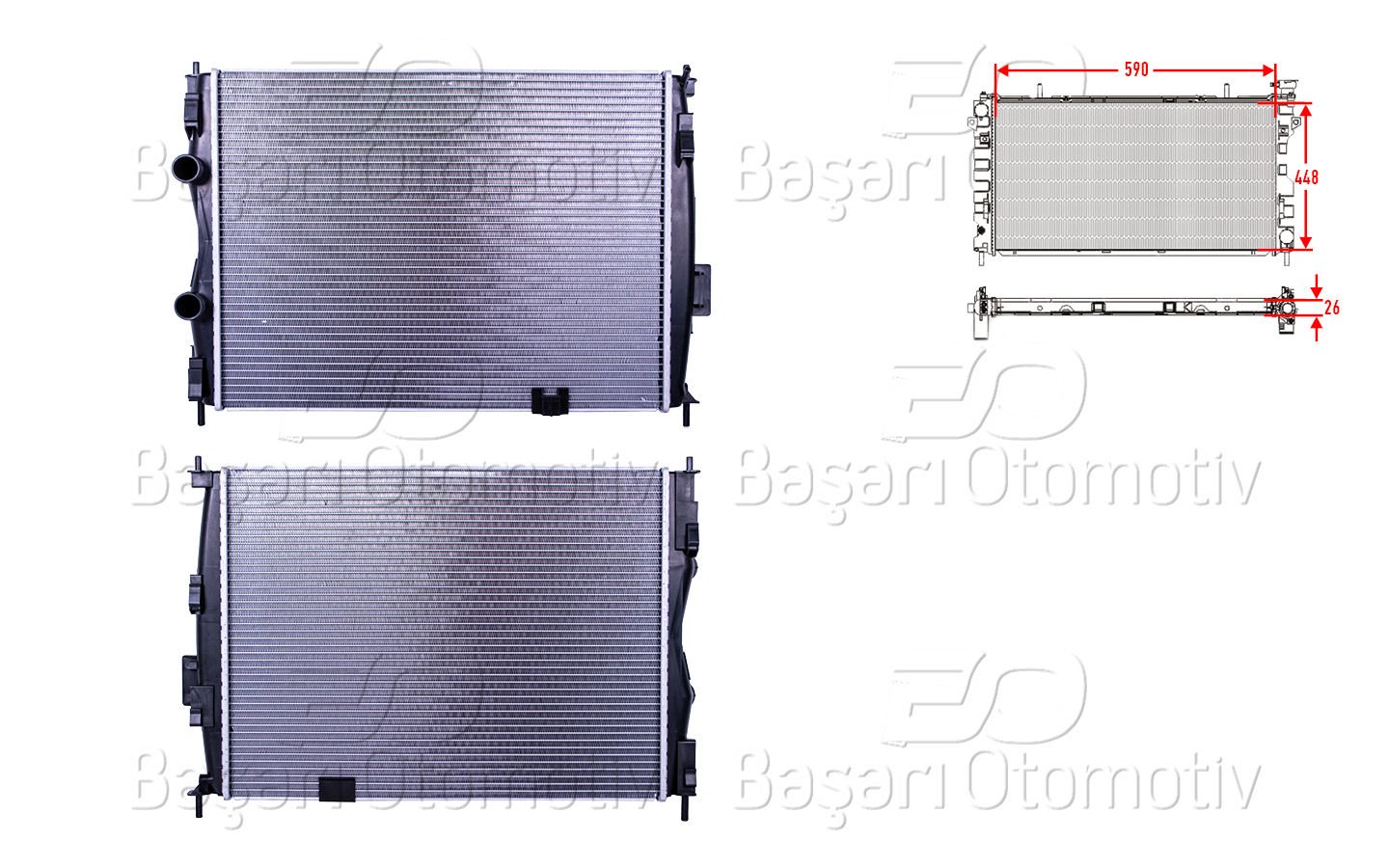 SU RADYATORU BRAZING MT 590X448X26 | NISSAN QASHQAI (J10) 1.6-2.0 07-13 | WISCO