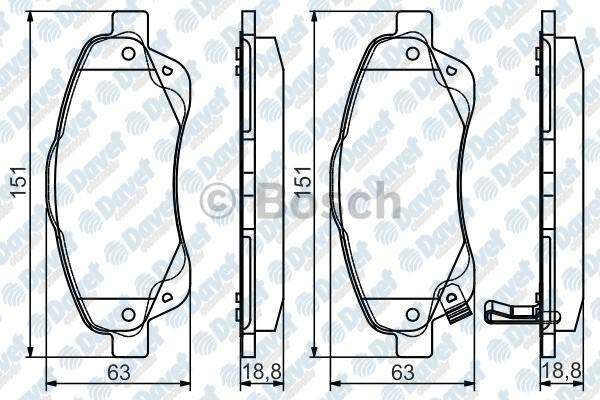 FREN BALATASI ON E.NO:0986TB2463 WVA 23768 TOYOTA AVENSIS II VERSO COROLLA VII 1.6VVT  2003->