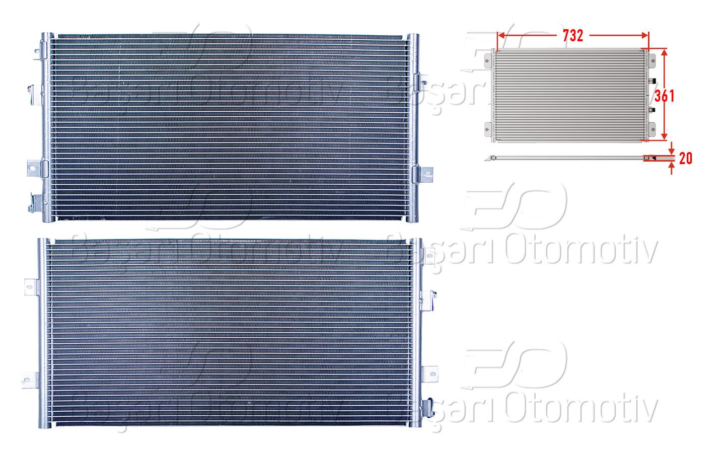 KLIMA RADYATORU 732X361X20 | CHRYSLER 300M 97-04 | WISCO