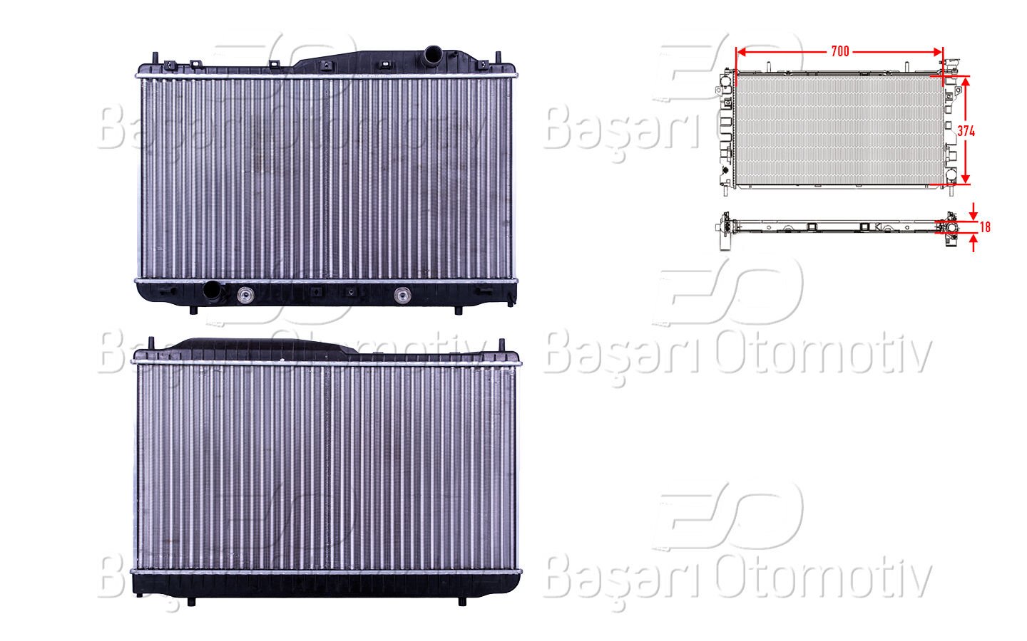 SU RADYATORU MEKANIK AT 700X374X18 | CHEVROLET EVENDA/EPICA AUT 03+ BENZIN | AUTOLUX