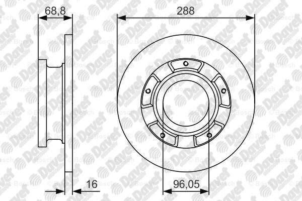 FREN DISKI ARKA DUZ 288X16X13 MM HAVA KANALLI FORD TRANSIT CUSTOM 2.2TDCI