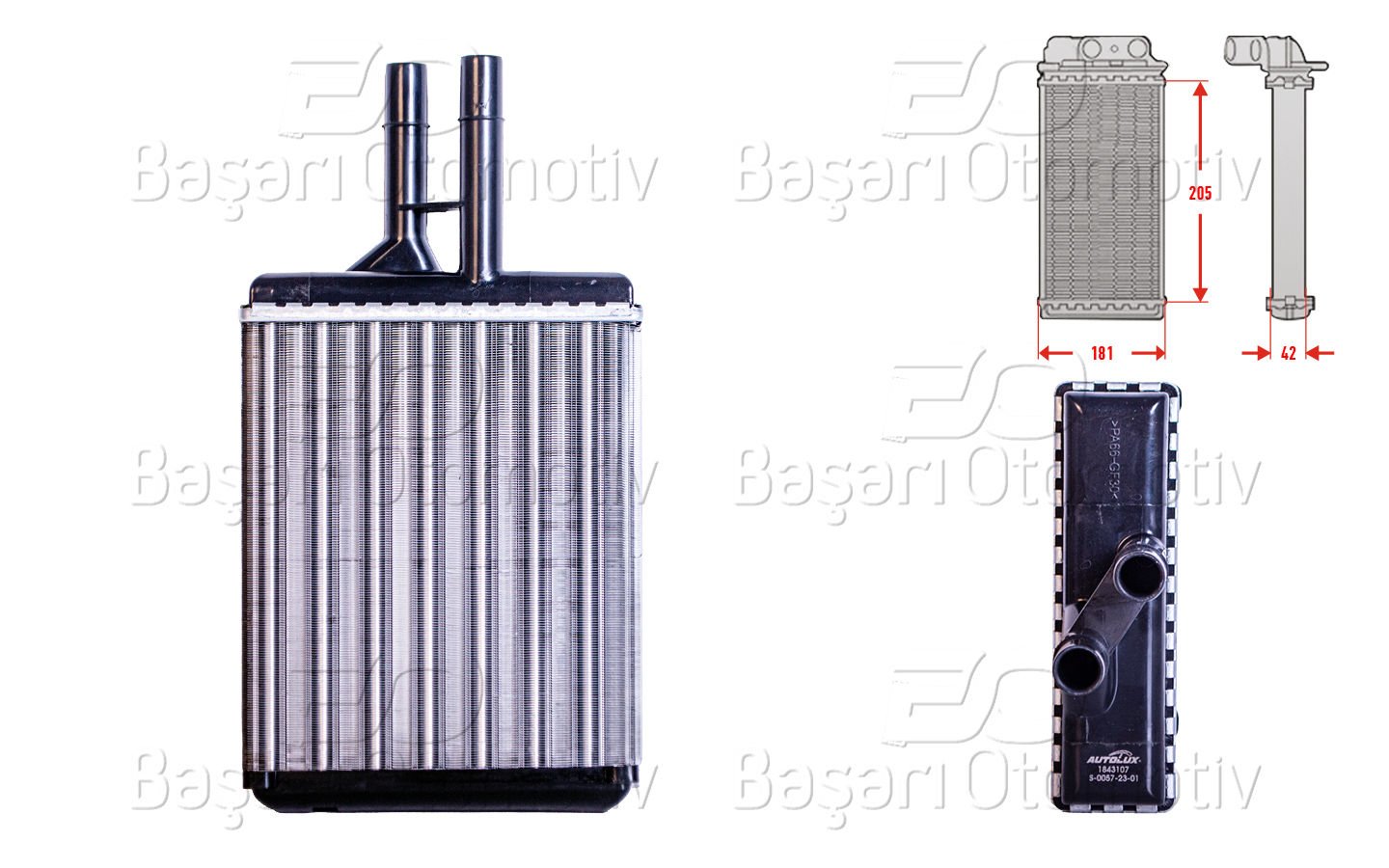 KALORIFER RADYATORU MEKANIK 205X181 MM | OPEL VECTRA B 1.6 I 1.7 TD 1.8 I 2.0 I 2.2 I 2.5 I 2.6 I 95 > | AUTOLUX