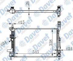 MOTOR SU RADYATORU BRAZING FOCUS 12->1.5-1.6 TDCI MANUEL SANZUMAN 545X358X26