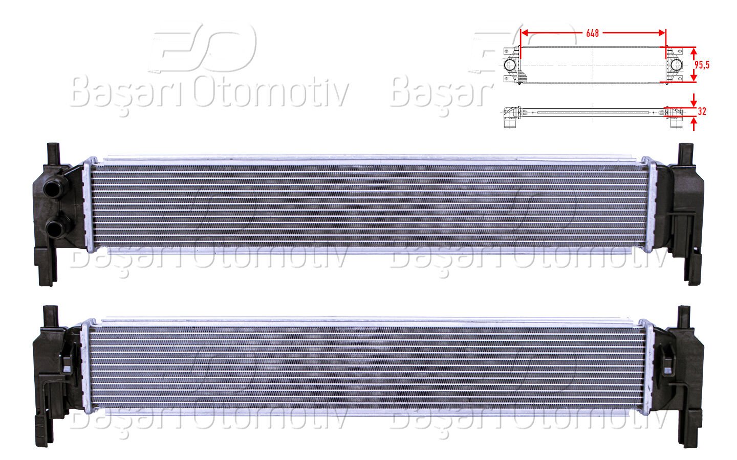 TURBO RADYATORU (INTERCOOLER) 648X95,5X32 | VW GOLF7 A3 LEON OCTAVIA 1.2TSI 13 > | WISCO