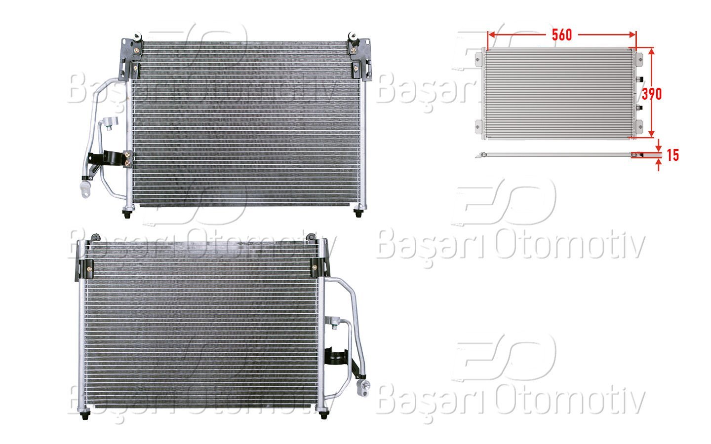 KLIMA RADYATORU 560X390X15 | DAEWOO LANOS 1.3 1.5 97 >96274635 | ECOPARTS