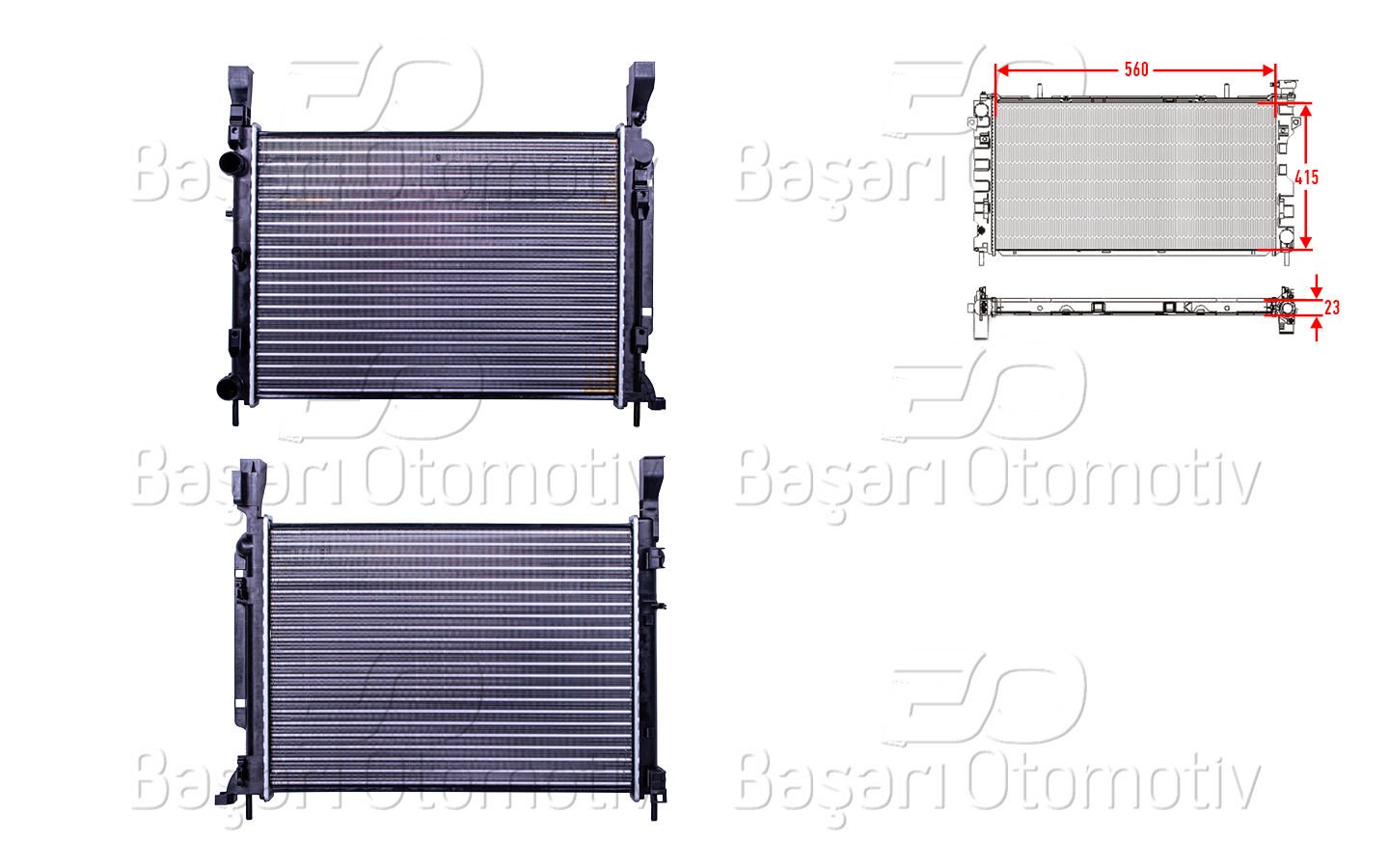 SU RADYATORU MEKANIK MT 560X415X23 | RENAULT KANGOO 1.2 1.5DCI 1.6 08 >8200418328 | ECOPARTS