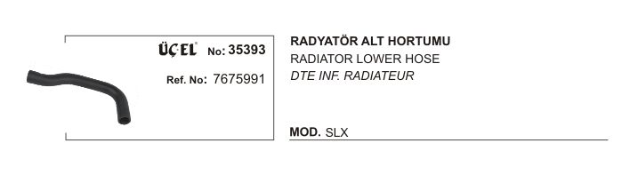 RADYATÖR HORTUMU ALT 72336 2126 D.K.Ş SLX