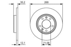 Fren Diski, Arka, Peu 3008 - 308 II/III - 508 II - Partner - Rifter / Citroen C4 - Berlingo / Opel Combo E - Grandland  Ø: 268 mm. OEM: 1609582880, 3642786
