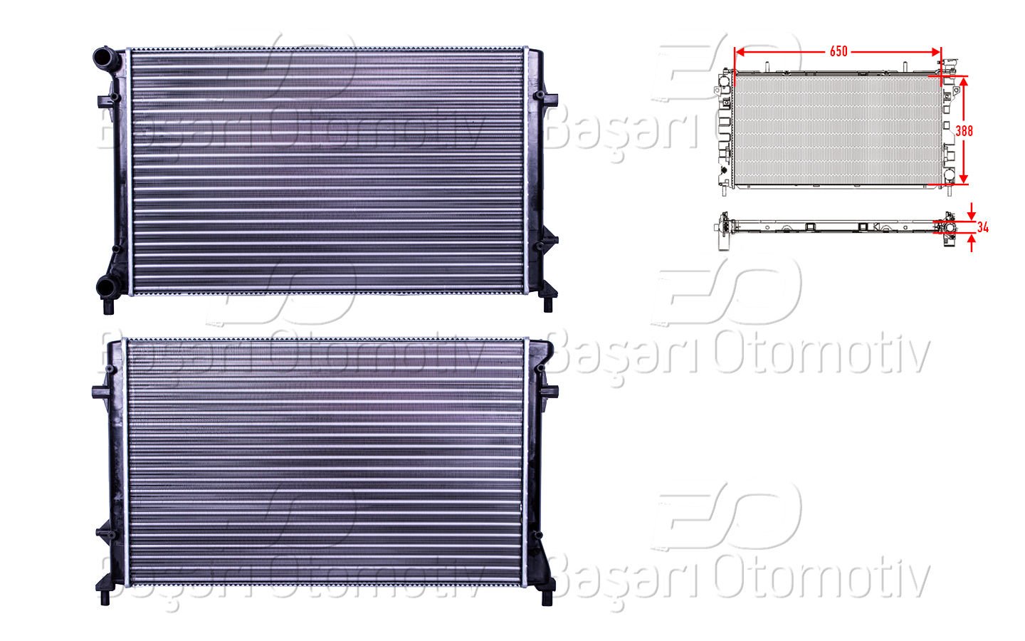 SU RADYATORU MEKANIK MT-AT 650X388 MM | VW GOLF5 PASSAT CADDY A3 1.6 2.0 FSI 04 > | AUTOLUX