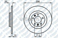 FREN DISKI ARKA DUZ 290 MM P407 04-> P508 10-> P607 00-> C5 III 08->