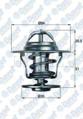 TERMOSTAT 87C A3-A4-A6-BORA-CADDY II-GOLF-JETTA II FORD ESCORT IV TAUNUS FIESTA II 1.6D-TDI 1.9TDI 2.0 16V