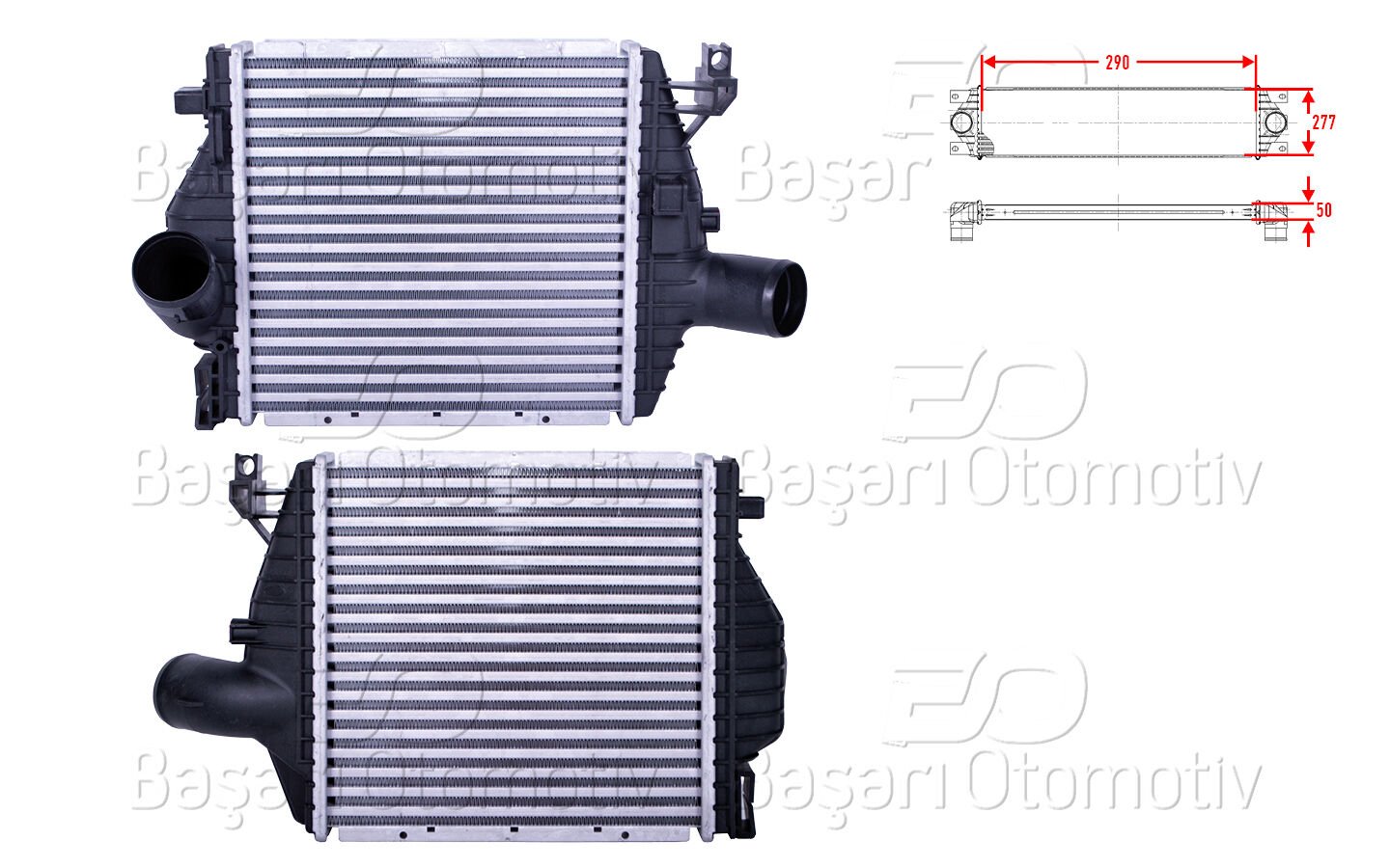 TURBO RADYATORU (INTERCOOLER) 290X277X50 | MERCEDES-BENZ BENZ V 200 CDI VITO 108 CDI 2.2 110 CDI 2.2 112 CDI 2.2 99 > | WISCO