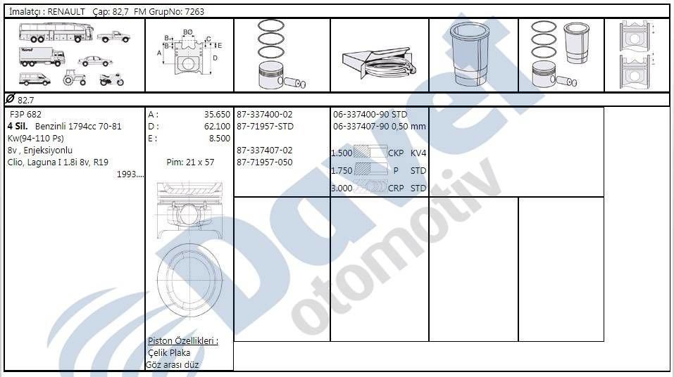 MOTOR SEGMAN 0.50 RENAULT LAGUNA I 1.8I 8V F3P   ####