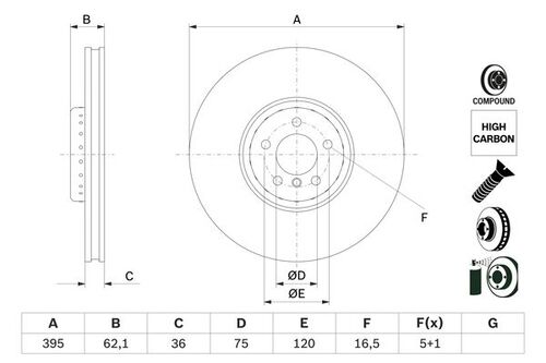 FREN DİSKİ (ÖN) -  BMW X5 E70/F15 - X6 E71/F16 ; 34116789070