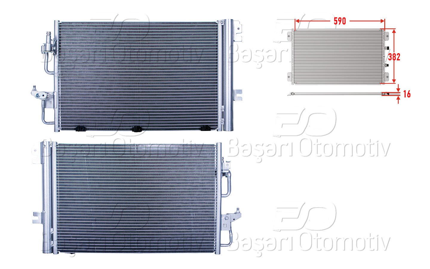 KLIMA RADYATORU 590X382X16 | OPEL ASTRA H ZAFIRA B 1.4 1.6 04 > | WISCO