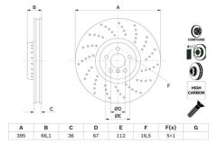 FREN DİSKİ (ÖN) -  BMW G30/G32/G11/G14/G15/X5 G05/X6 G06 ; 34106887658 ; 34116878046