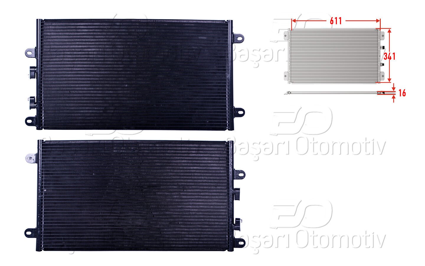 KLIMA RADYATORU 611X341X16 | ALFA 147 1.6. 2.0 16V T.PARK 01> | WISCO