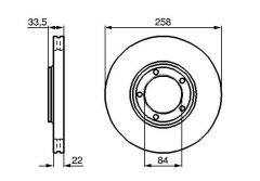 ON FREN DISK AYNASI  HAVALI 258mm 5 BIJON MITSUBISHI L300 III 1986-2004