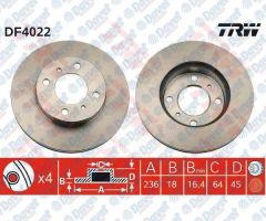 ON FREN DISKI AYNASI HAVALI CARISMA 1.6 96-00 COLT LANCER 92>03 PROTON PERSONA 96> 00 236X4