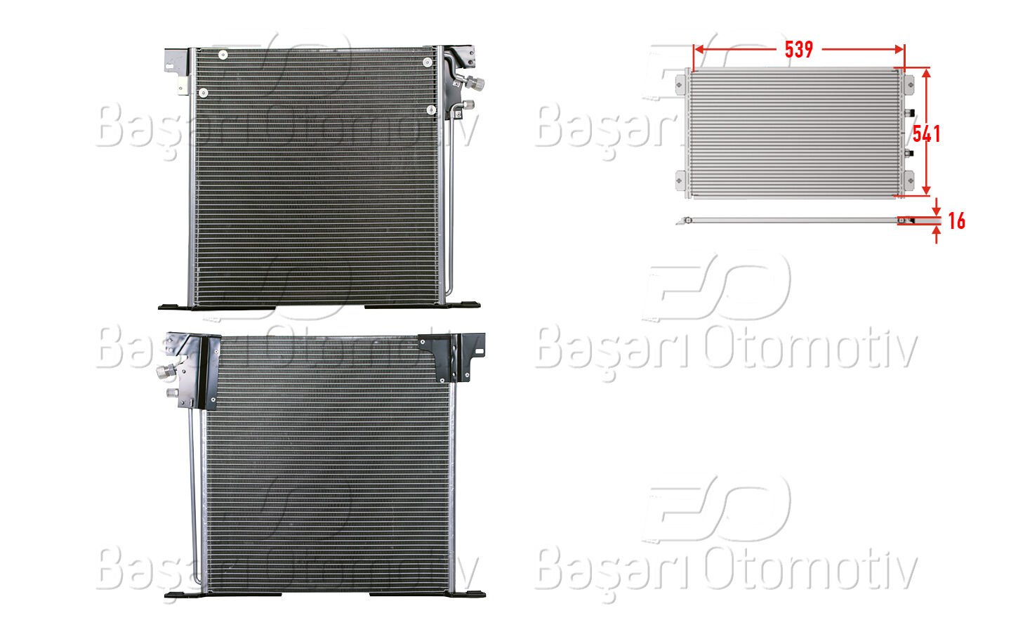 KLIMA RADYATORU 539X541X16 | MERCEDES-BENZ VITO 97-03 | WISCO