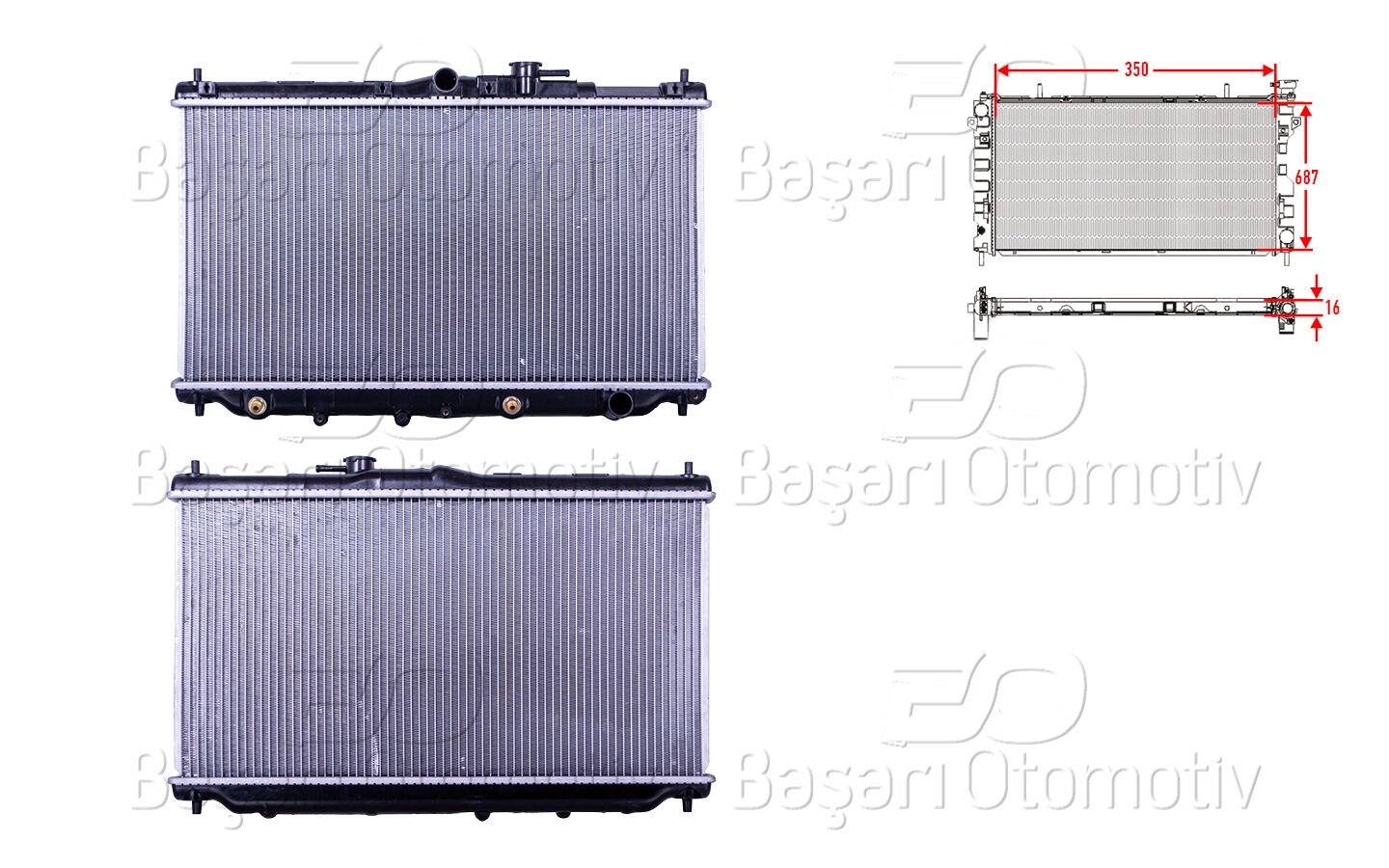 SU RADYATORU BRAZING AT 350X658X16 MM | HONDA ACCORD 89-95 ROVER 618. 620 | WISCO