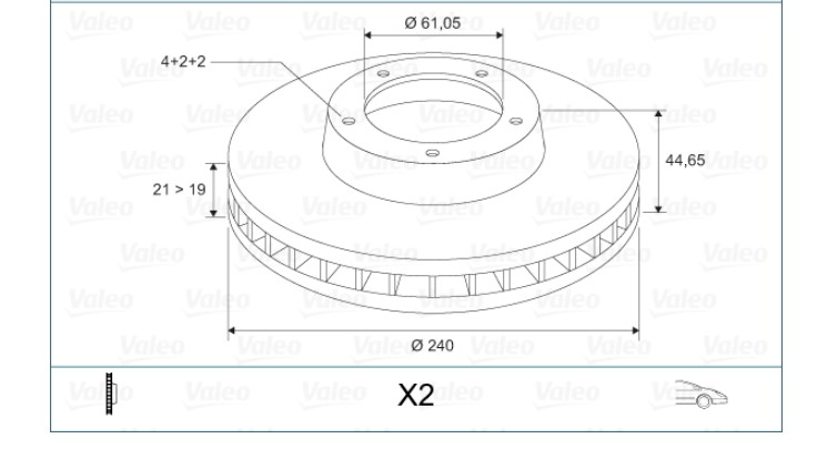 ON FREN DISK AYNASI  HAVALI 4 BIJON HON DA CIVIC 1.4 - 1.5 92-00 240x21x61