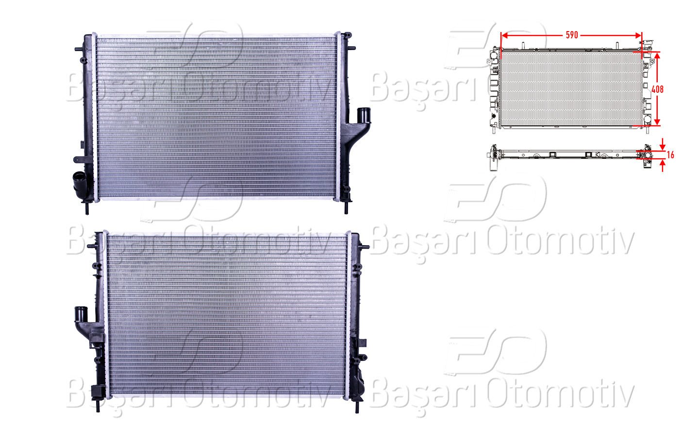 SU RADYATORU BRAZING MT 590X408X16 | DACIA DUSTER (HS) 1.5 DCI-16i 10-18/ LOGAN (LS) 1.5 DCI-16i 10>/ SANDERO 1.5 DCI 08> | WISCO