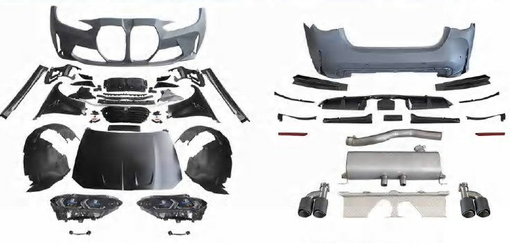 Komple Gövde Kiti F32+LCI [DONUSUM => G82] 00-00-OrtadanÇıkış, Mrşp-li, Panj-lu, Egz.Uçlu, Kaput/Çamurluk, Farlar -///M4-