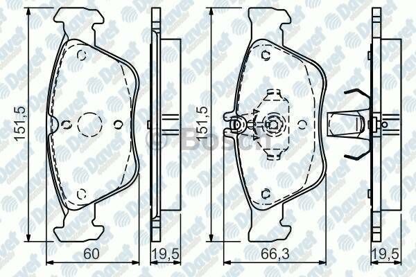 FREN BALATASI ON WVA 21664 W202 S202 C CLASS. E.N: 0986TB2033-0986TB3148