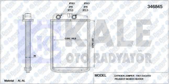 KALORIFER RADYATORU CITROEN JUMPER III/PEUGEOT BOXER III 22DT/PUMA 06+/FIAT DUCATO III 2.3 JTD 06+ BRAZING