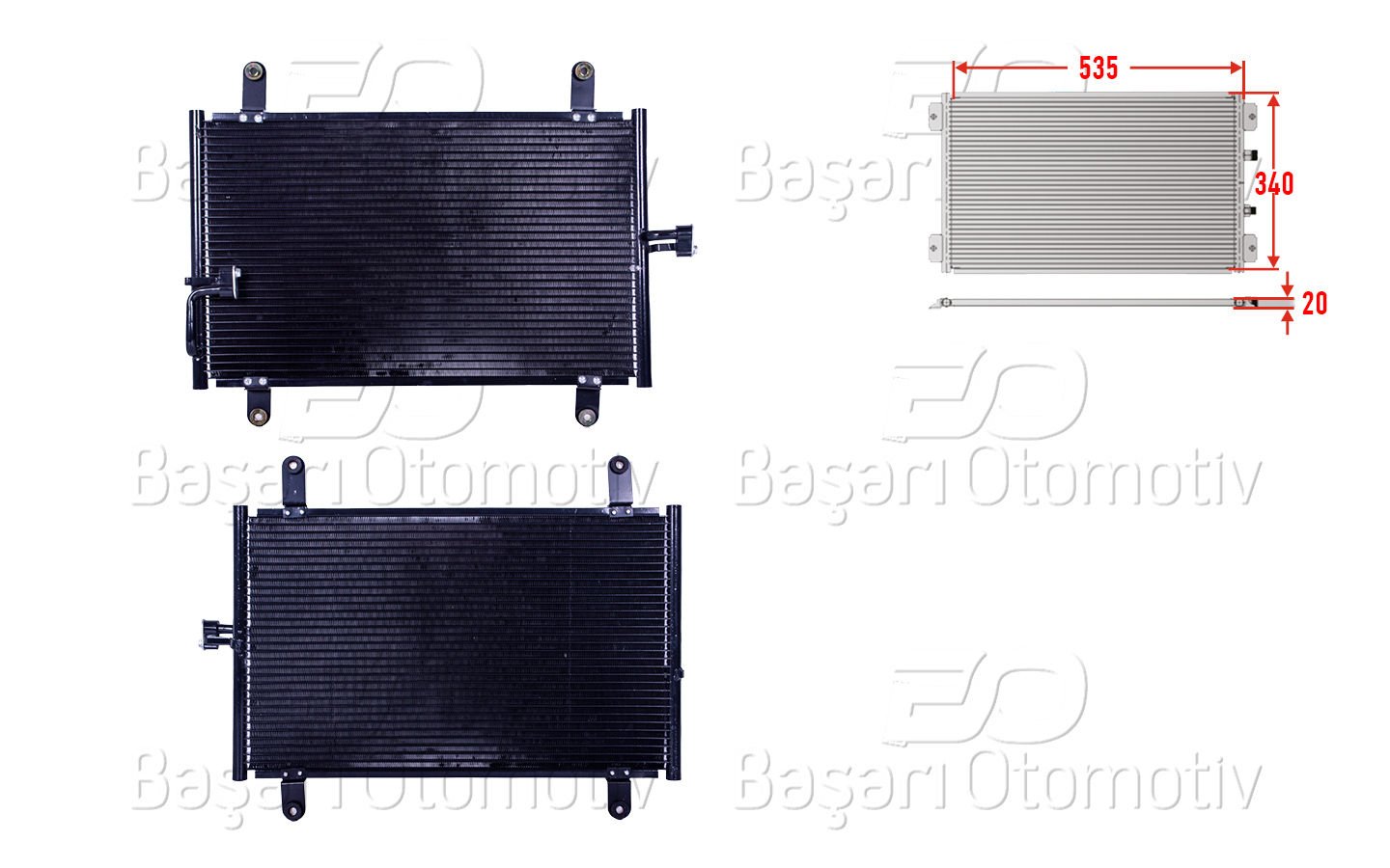 KLIMA RADYATORU 535X340X20 | PEUGEOT BOXER. FIAT DUCATO. CITROEN JUMPER97-02 | WISCO