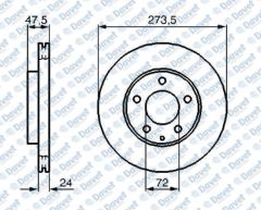 FREN DISKI ON HAVALI 273.5mm MAZDA 323   ####