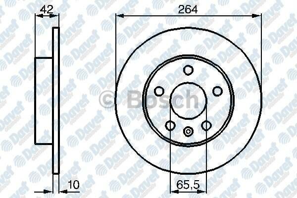 FREN DISKI ARKA 264mm OPEL ASTRA G ASTRA H MERIVA B 03>ZAFIRA 1.8I 00> 5 BIJON