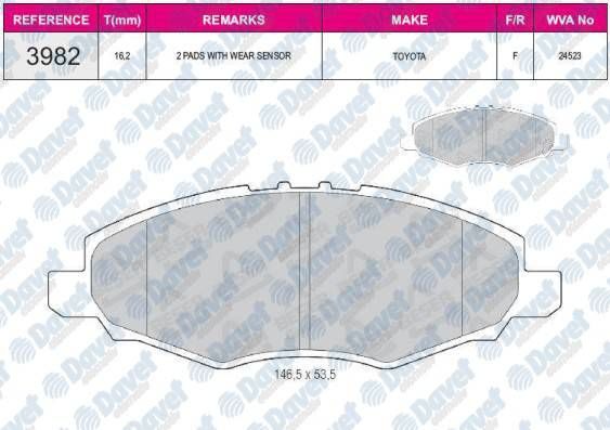FREN BALATASI ON HILUX PICK-UP 2.5 D-4D 2005->