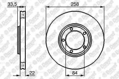 FREN DISKI ON HAVALI 258mm 5 BIJON MITSUBISHI L300 III 1986-2004