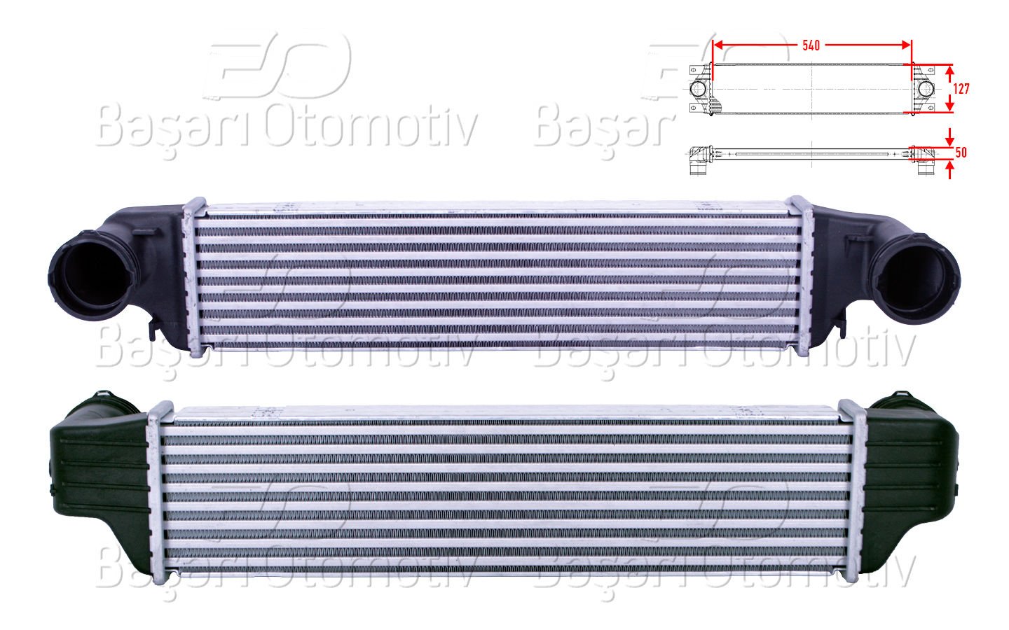 TURBO RADYATORU (INTERCOOLER) 540X127X50 | BMW E46 3.18D 3.20D 3.30D E83 X3 2.0D 3.0D 99 > | WISCO