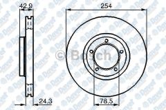 FREN DISKI ON HAVALI 254mm FORD TRANSIT T12 91-00