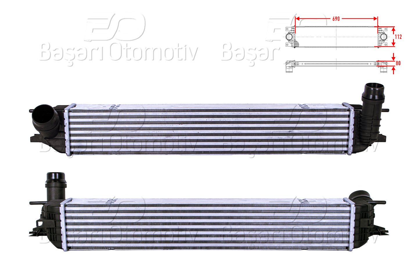 TURBO RADYATORU (INTERCOOLER) 690X112X80 | RENAULT LAGUNA 3 (BT0/1) 1.5 dCi LAGUNA 3 Grandtour (KT0/1) 1.5 dCi  07-15 LATITUDE (L70_) 1.5 dCi 10> | WISCO