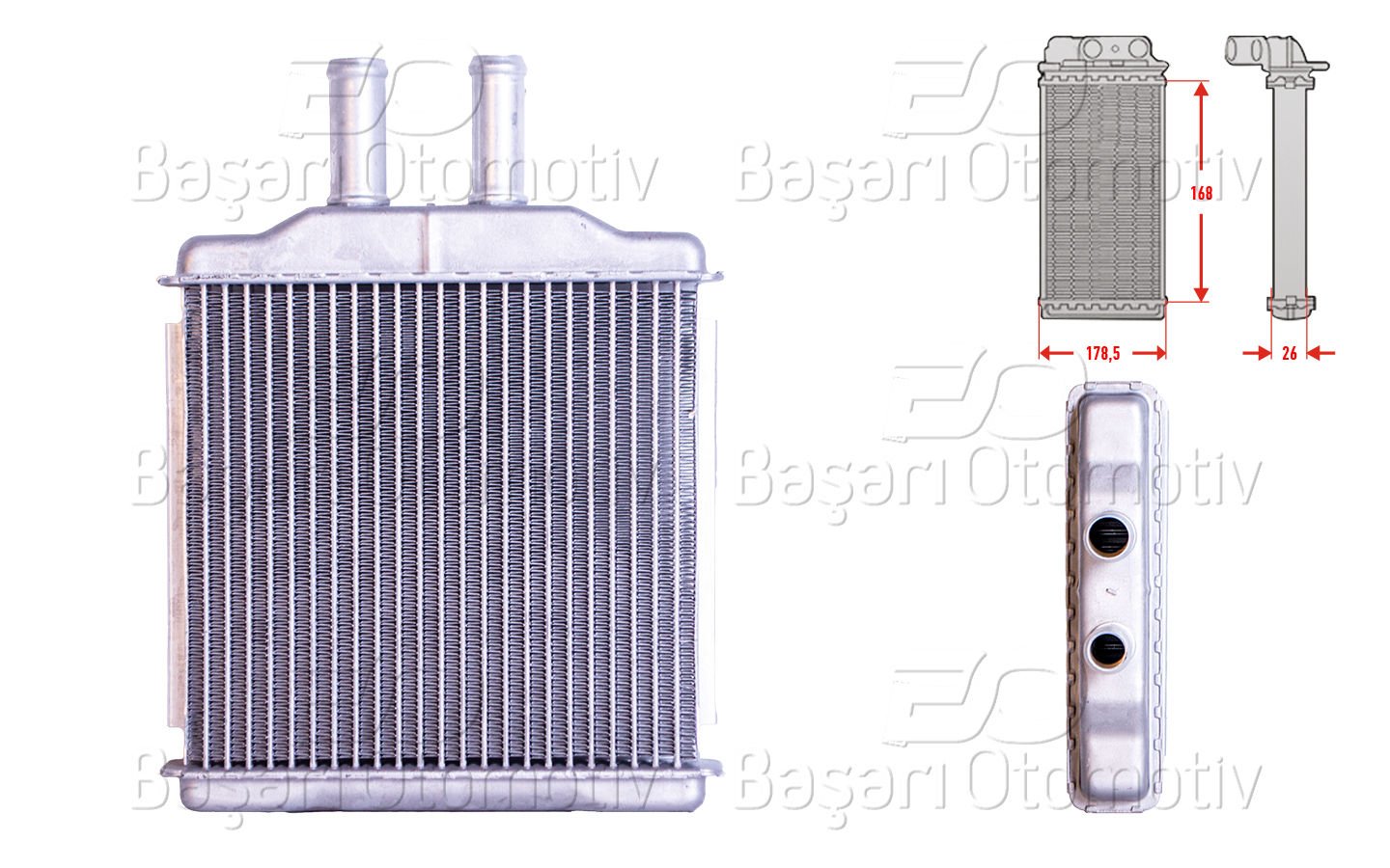 KALORIFER RADYATORU BRAZING 170X163 MM | CHEVROLET LACETTI 1.4 16V 1.8 2.0 D NUBIRA ESTATE 1.6 1.8 2.0 D 05 > | WISCO