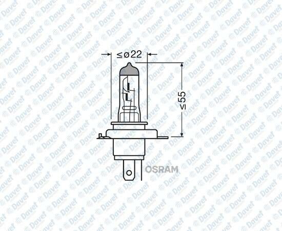 AMPUL 12V H4 55/60W TIRNAKLI FAR 43T HALOJEN   ####