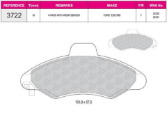 ON FREN BALATASI  WVA 23300 FISSIZ FORD ESCORT 1.3I 1.6I 1.8 95>99 SEKMANLI