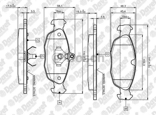 FREN BALATASI ON WVA 21311 FISLI OPEL ASTRA F 1.4 1.6 1.7D CORSA B  VECTRA A COMBO B